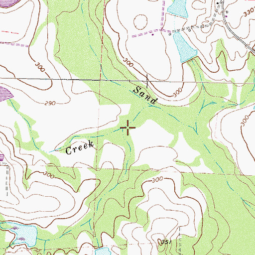 Topographic Map of Little Sand Creek, GA