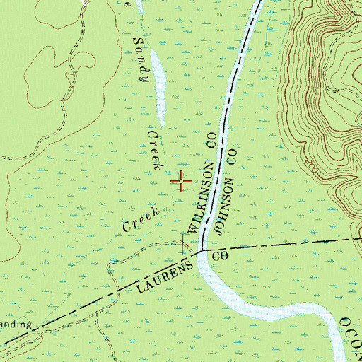 Topographic Map of Little Sandy Creek, GA