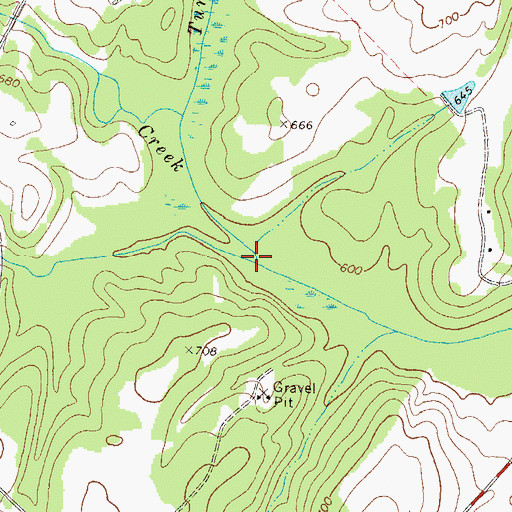 Topographic Map of Little Sandy Creek, GA