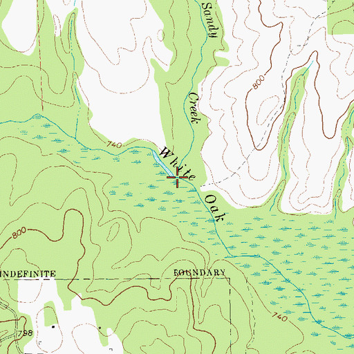 Topographic Map of Little Sandy Creek, GA
