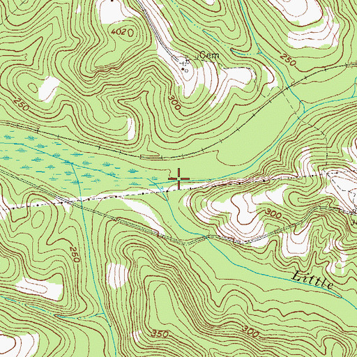 Topographic Map of Little Sandy Hill Creek, GA