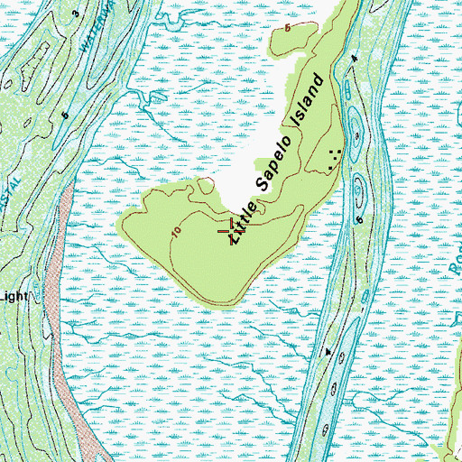 Topographic Map of Little Sapelo Island, GA