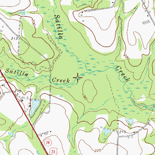 Topographic Map of Little Satilla Creek, GA