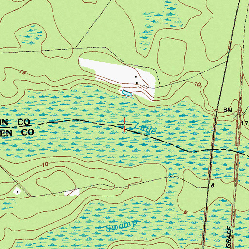 Topographic Map of Little Satilla River Swamp, GA