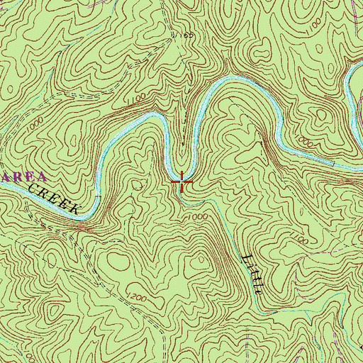 Topographic Map of Little Scarecorn Creek, GA