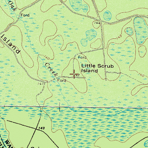 Topographic Map of Little Scrub Island, GA