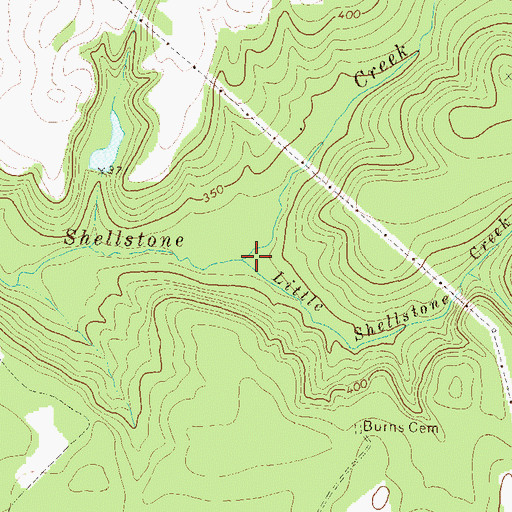 Topographic Map of Little Shellstone Creek, GA