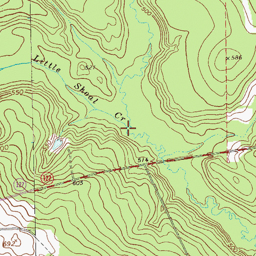 Topographic Map of Little Shoal Creek, GA