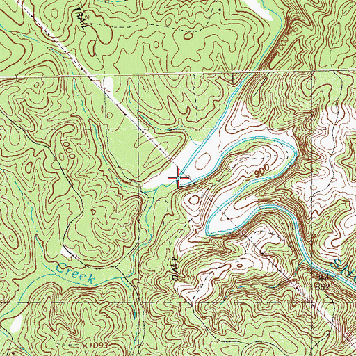 Topographic Map of Little Shoal Creek, GA