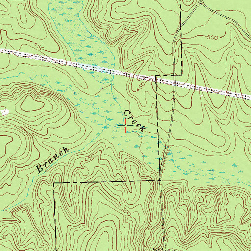 Topographic Map of Little Slaughter Creek, GA