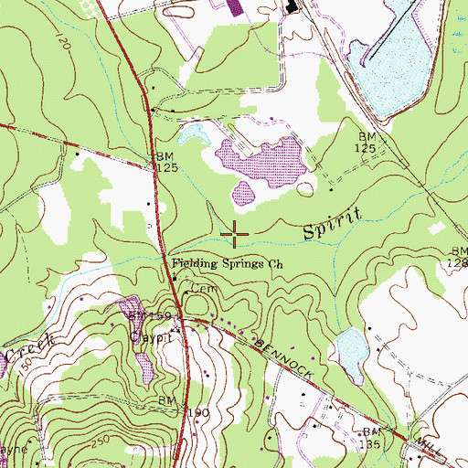 Topographic Map of Little Spirit Creek, GA
