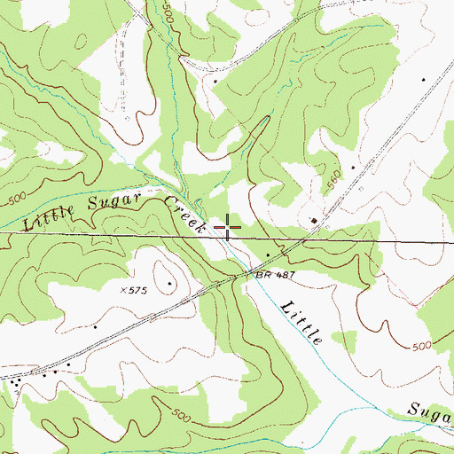 Topographic Map of Little Sugar Creek, GA
