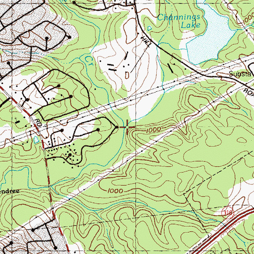 Topographic Map of Little Suwanee Creek, GA