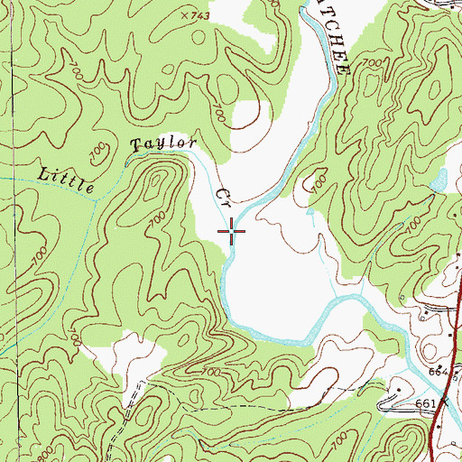 Topographic Map of Little Taylor Creek, GA