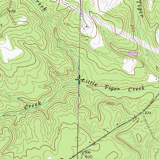 Topographic Map of Little Tiger Creek, GA