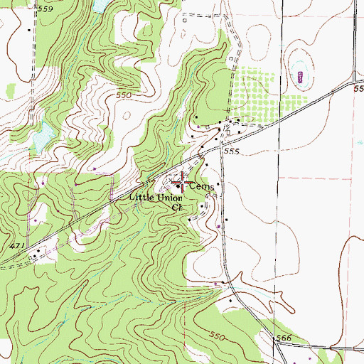 Topographic Map of Little Union Church, GA