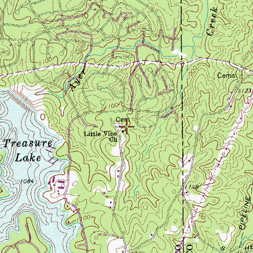 Topographic Map of Little Vine Church, GA
