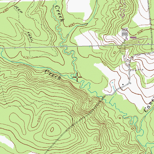 Topographic Map of Little Whitewater Creek, GA
