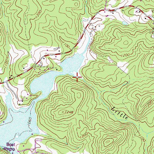 Topographic Map of Little Yellow Creek, GA