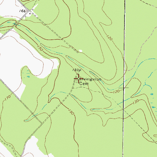 Topographic Map of Livingston Cemetery, GA