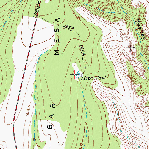 Topographic Map of Mesa Tank, AZ