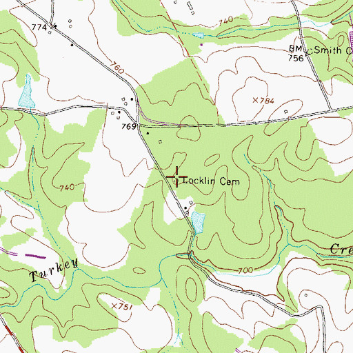 Topographic Map of Locklin Cemetery, GA