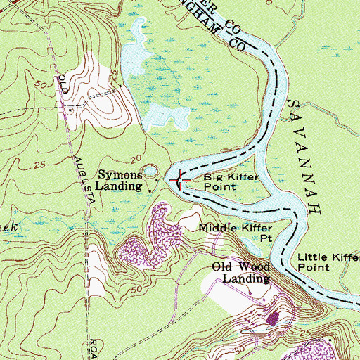 Topographic Map of Lockner Creek, GA