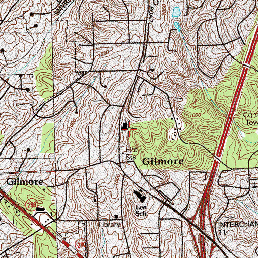 Topographic Map of Locust Grove Church, GA