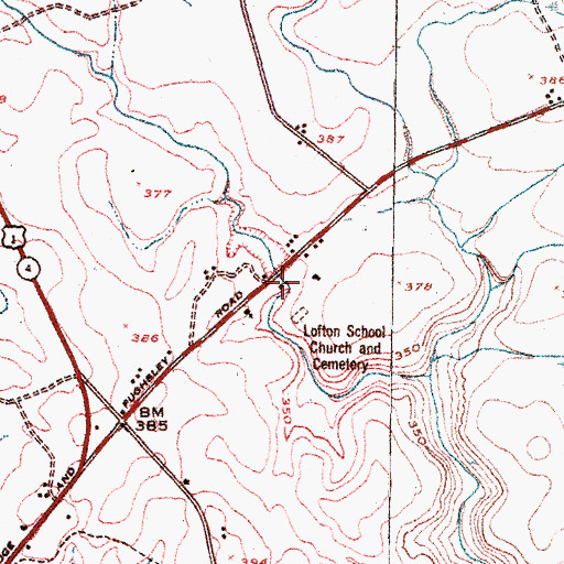 Topographic Map of Lofton School, GA