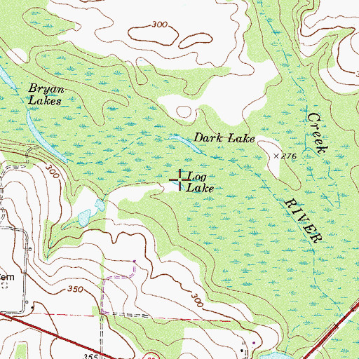Topographic Map of Log Lake, GA