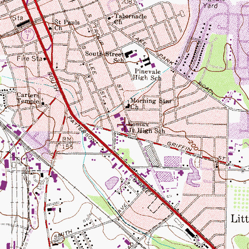 Topographic Map of Lomax Junior High School, GA