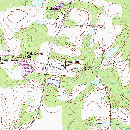Topographic Map of Lone Hill Church, GA