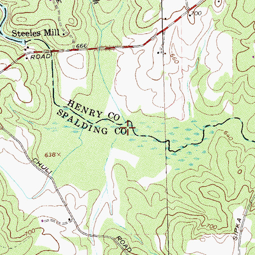 Topographic Map of Long Branch, GA