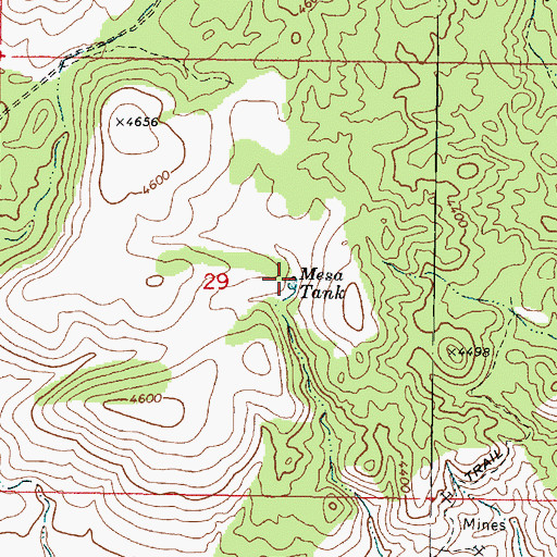 Topographic Map of Mesa Tank, AZ