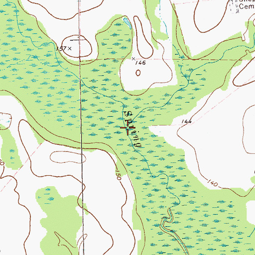 Topographic Map of Long Branch, GA