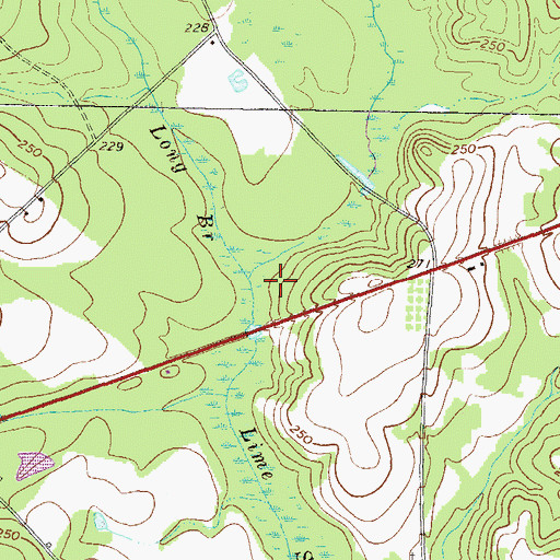 Topographic Map of Long Branch, GA
