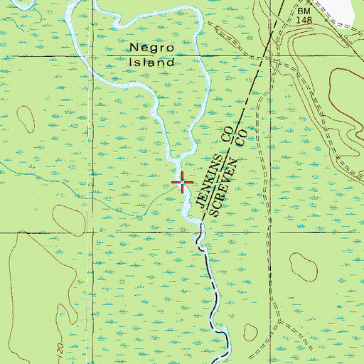 Topographic Map of Long Branch, GA