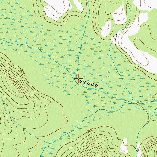 Topographic Map of Long Branch, GA