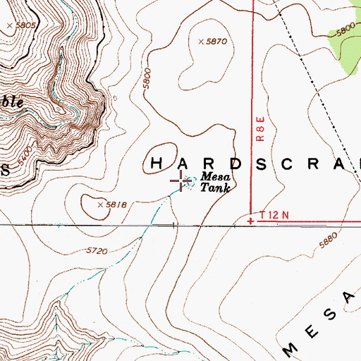Topographic Map of Mesa Tank, AZ
