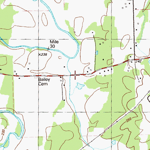 Topographic Map of Long Cove, GA