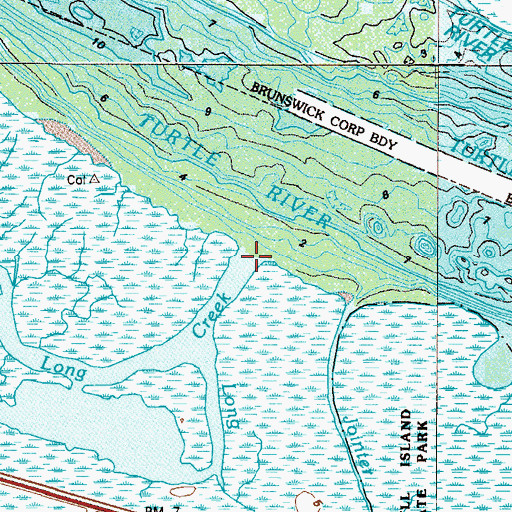 Topographic Map of Long Creek, GA