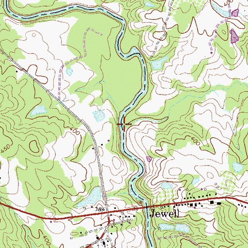 Topographic Map of Long Creek, GA