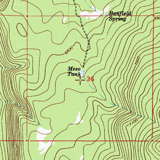 Topographic Map of Mesa Tank, AZ