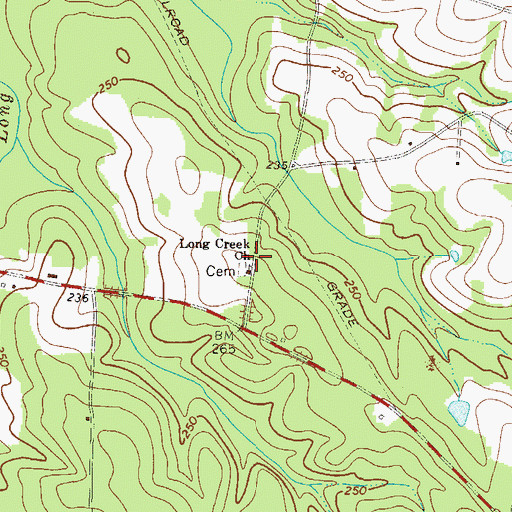 Topographic Map of Long Creek Church, GA