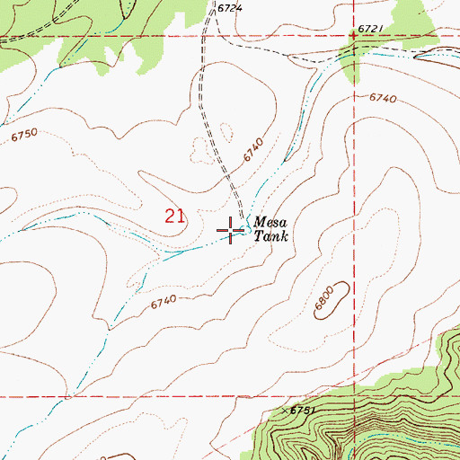 Topographic Map of Mesa Tank, AZ