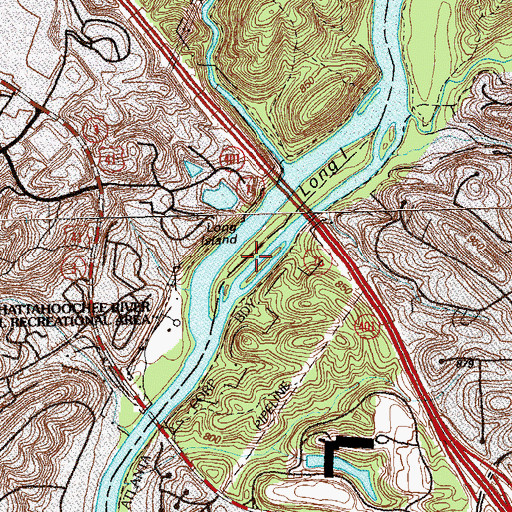 Topographic Map of Long Island, GA