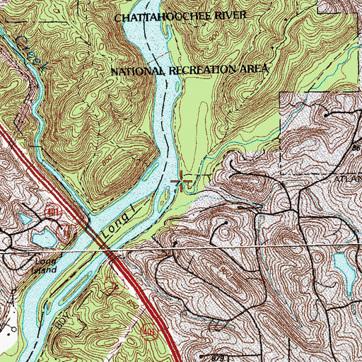 Topographic Map of Long Island Creek, GA
