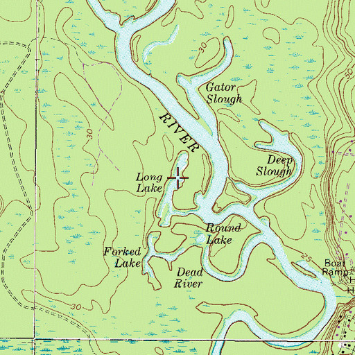 Topographic Map of Long Lake, GA