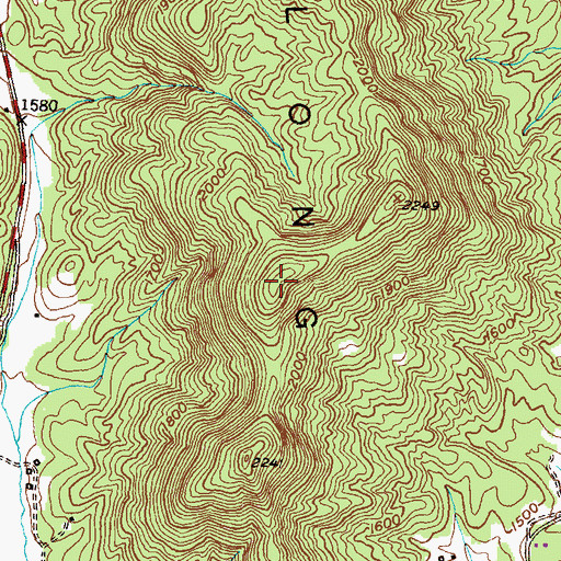 Topographic Map of Long Mountain, GA