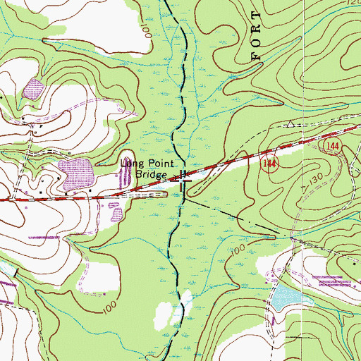 Topographic Map of Long Point Bridge, GA